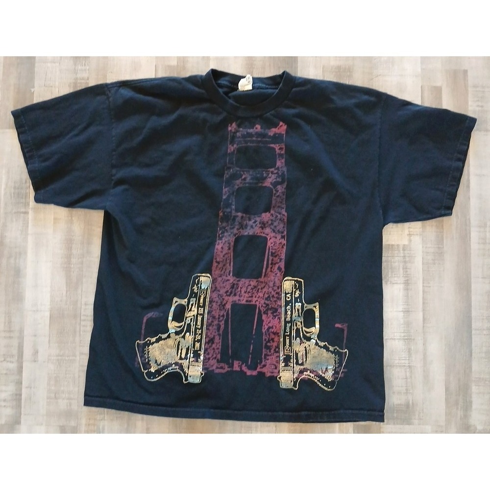 VTG  Rap Tee Hip Hop Long Beach Ca Graphic Alstyle AA Tag Black 2XL Rare‎ Promo